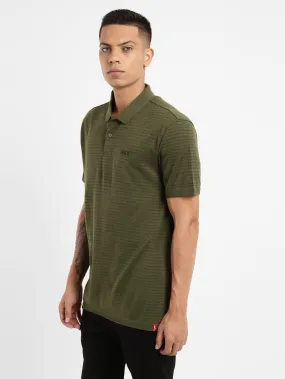Sleek Style LowMaintenance Fabric Men's Self Design Polo T shirt