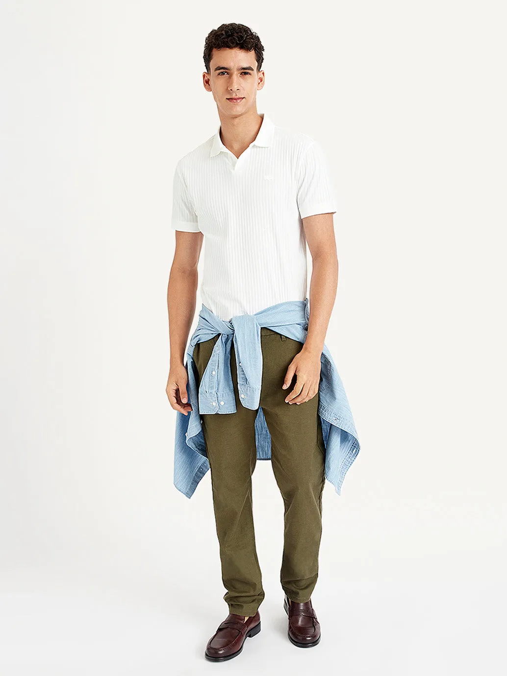 Soft Jersey Fabric Weekend Ready Men's Self Slim Fit Polo T-Shirt