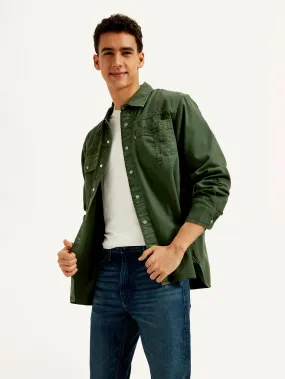 Men's Solid Dyed Spread Collar Shirt Business casual Odor Control Technology