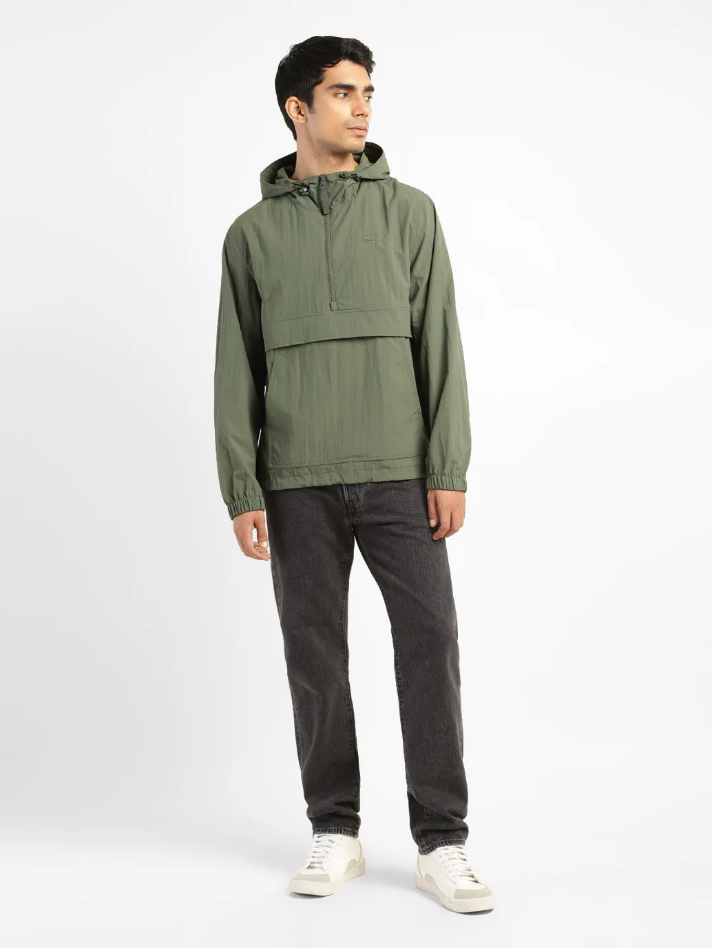 CompactPacking Utility Inspired Look Men's Solid Green Hooded Tailored Jacket