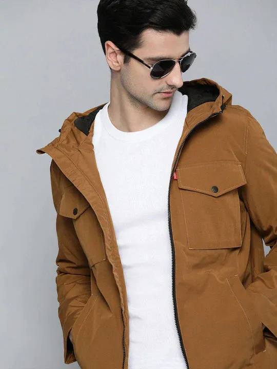 Clean Lines Quick Drying Men's Solid Hooded Padded Jacket