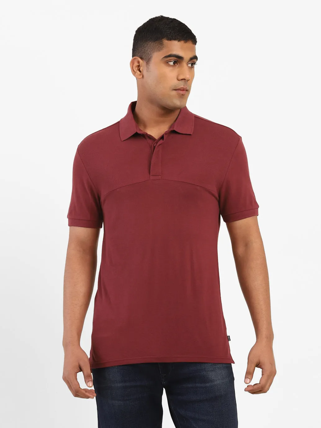 Men's Solid Polo T-shirt WrinkleResistant Finish