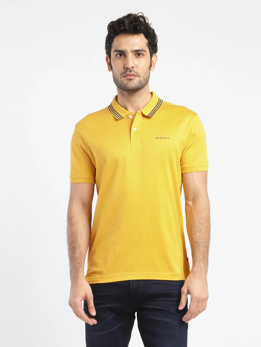 Outdoor Look Men's Solid Polo T-shirt Yellow