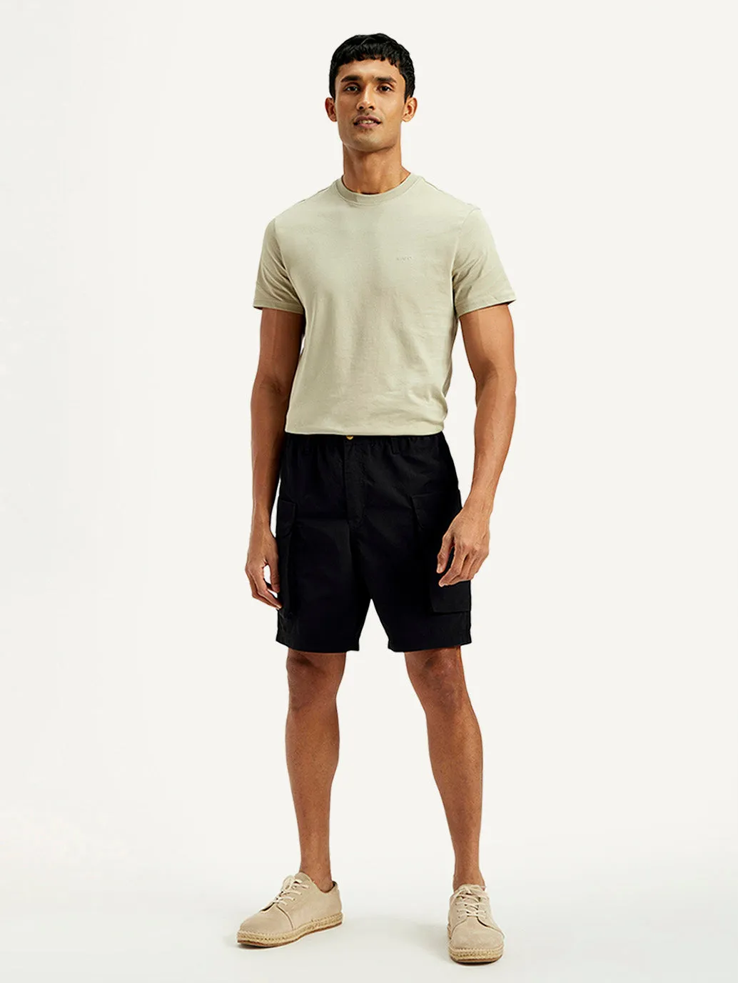 Men's Solid Regular Fit Shorts Breathable Comfort