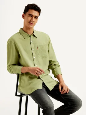 Men's Solid Slim Fit Linen Shirt Fashion Choice