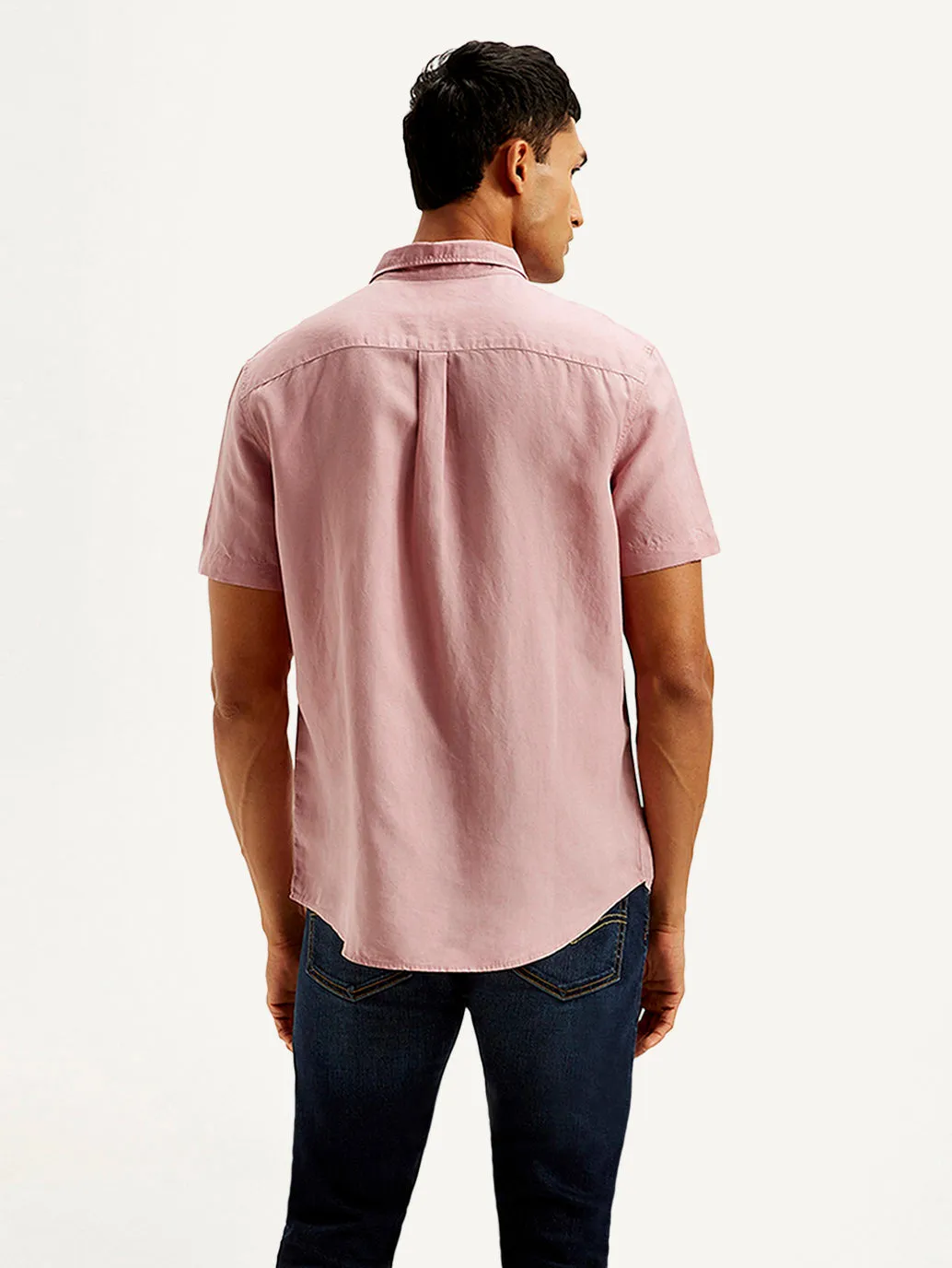 Men's Solid Slim Fit Linen Shirt Casual Style
