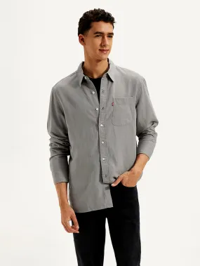 Durable Stitching Men's Solid Slim Fit Linen Shirt