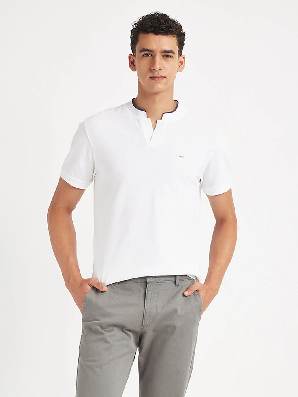 Men's Solid Slim Fit Polo T-Shirt Layered Style Chill Wear
