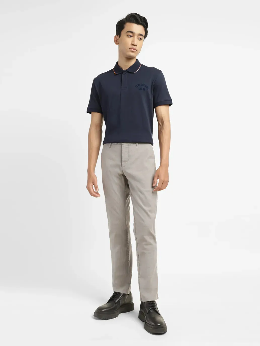 Men's Solid Slim Fit Polo T-shirt Stretchable Fit