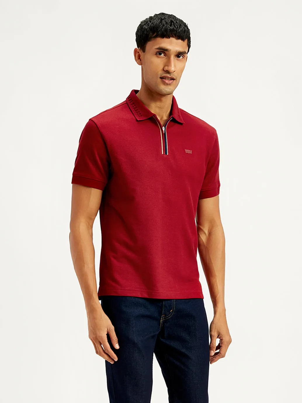 Men's Solid Slim Fit Polo T-Shirt Comfortable Layering Layering Essential
