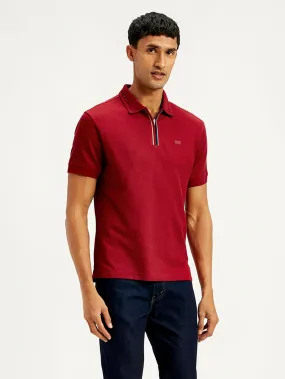 Sleek Layering Men's Solid Slim Fit Polo T-Shirt