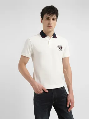 Snap Button Closure Smart Style Men's Solid Slim Fit Polo T-shirt