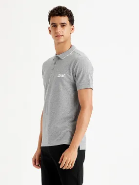 Men's Solid Slim Fit Polo T-Shirt Functional Layer