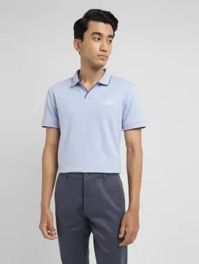 Men's Solid Slim Fit Polo T-shirt SoftCheckered Weave