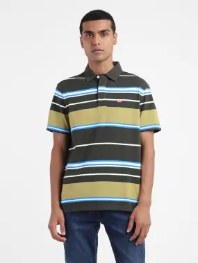 Casual Fashion Men's Striped Polo T-shirt