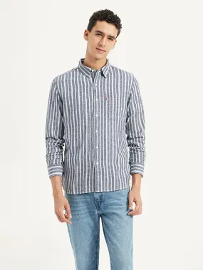Men's Striped Slim Fit Linen Shirt Snug feel Festival Fashion