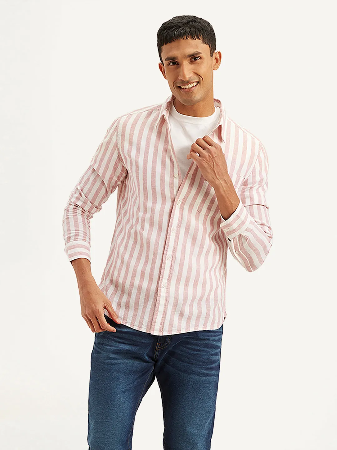 Subtle pattern networking event Men's Striped Slim Fit Shirt