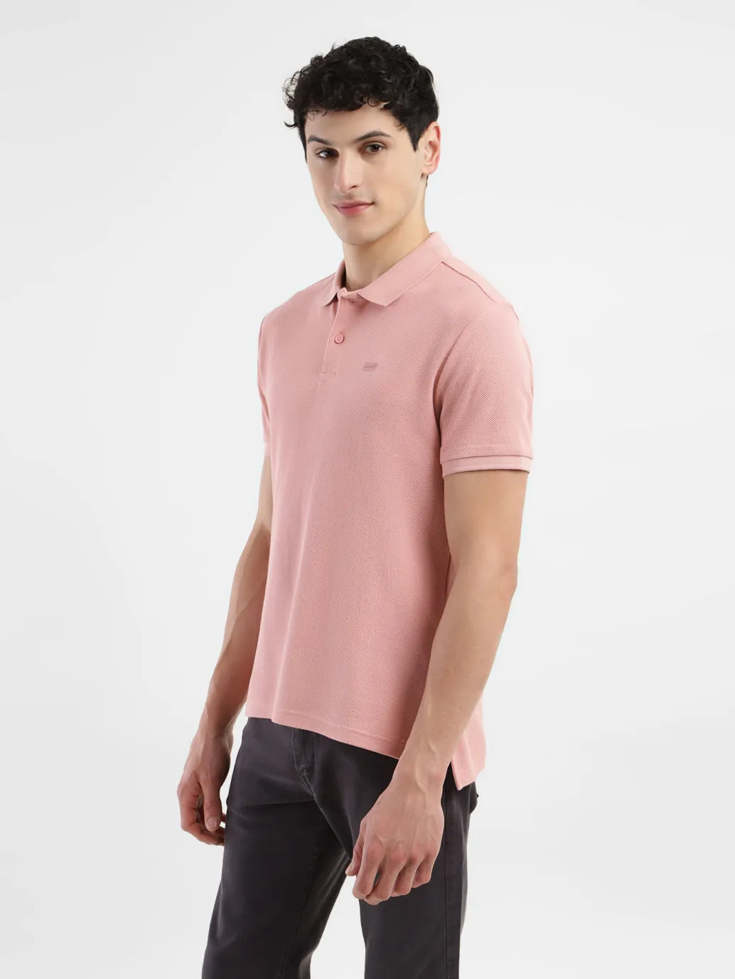Men's Textured Slim Fit Polo T-Shirt Sun Protection UPF 50