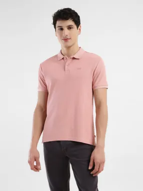 Relaxed Top AntiStatic Fabric Treatment Men's Textured Slim Fit Polo T-Shirt