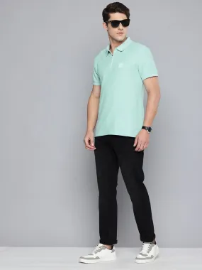 Men's Textured Slim Fit Polo T-Shirt Summer Casual Advanced Moisture Management