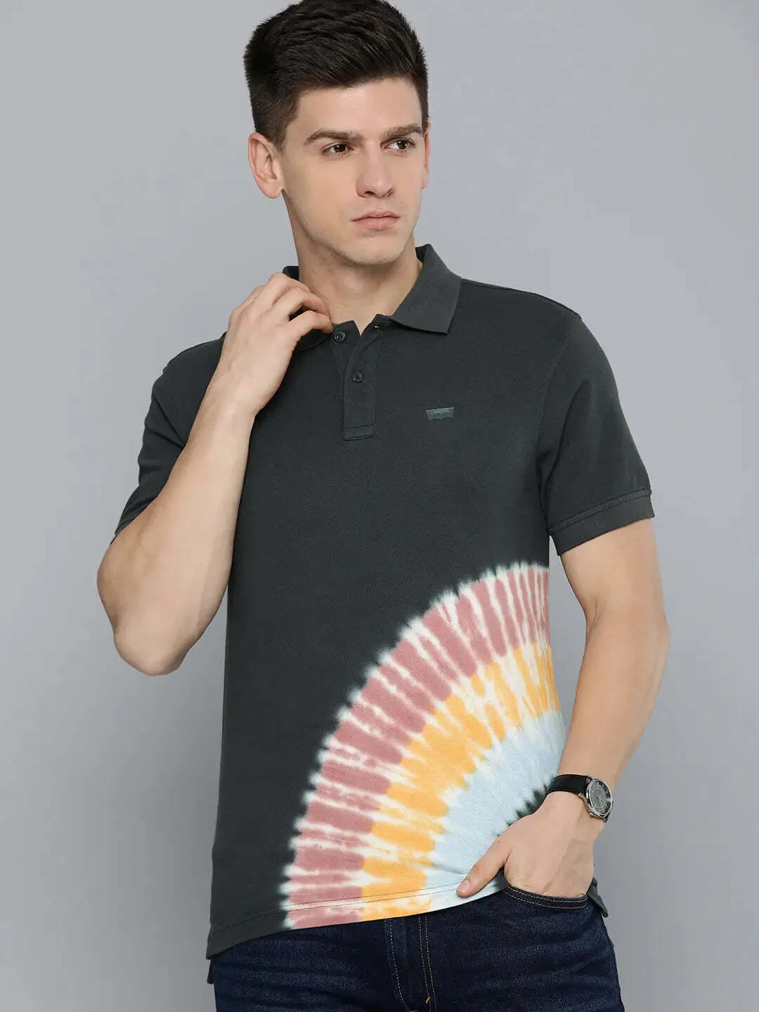 Comfortable Appearance Casual Outfit Men's Tie - Dye Slim Fit Polo T-shirt