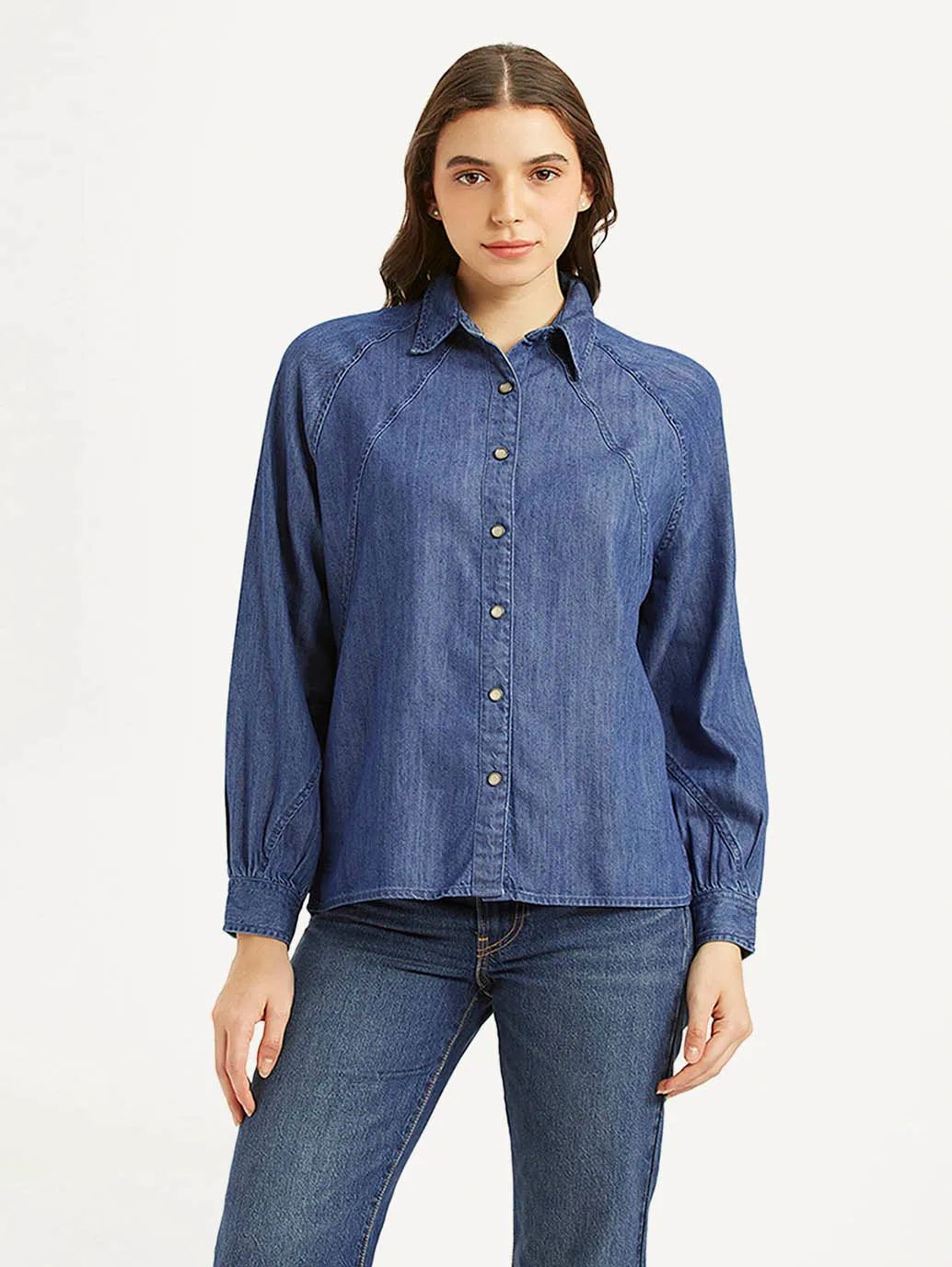 Women's Solid Spread Collar Shirt Quick Dry Construction