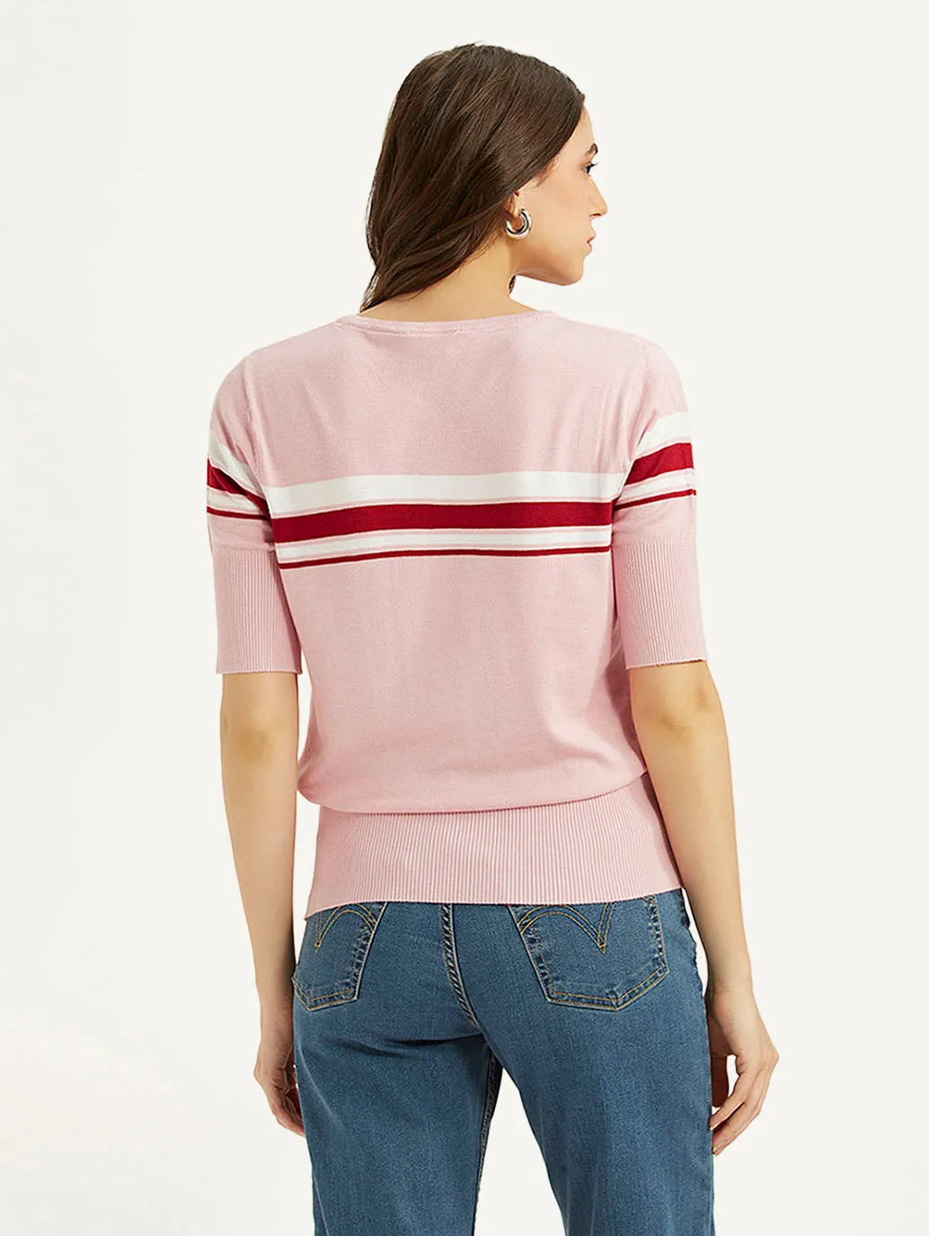 StretchReinforcedArmholes Women's Striped Regular Fit T-shirt