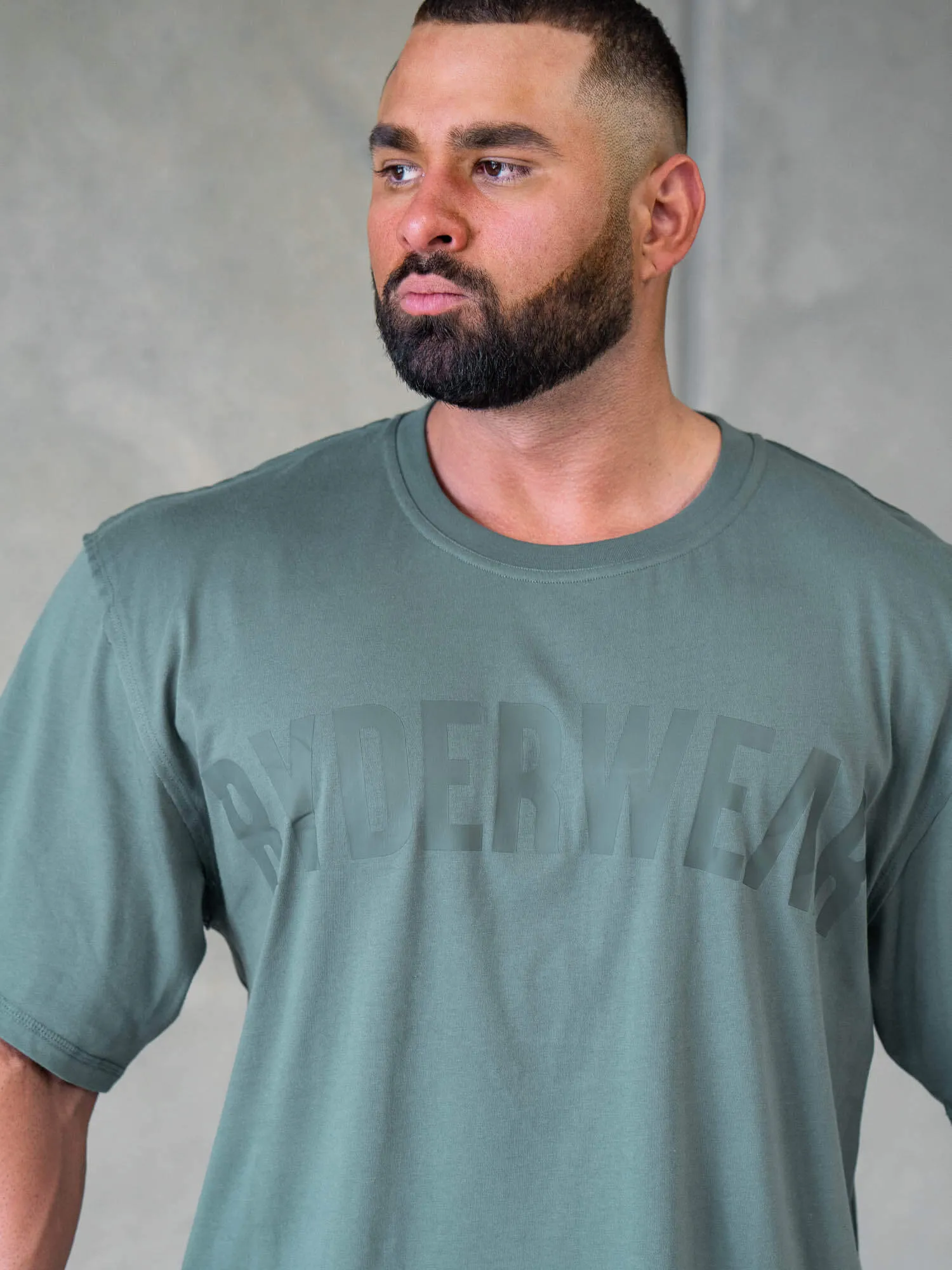 Soft Design Quick Dry Material Force Oversized T-Shirt - Fern Green