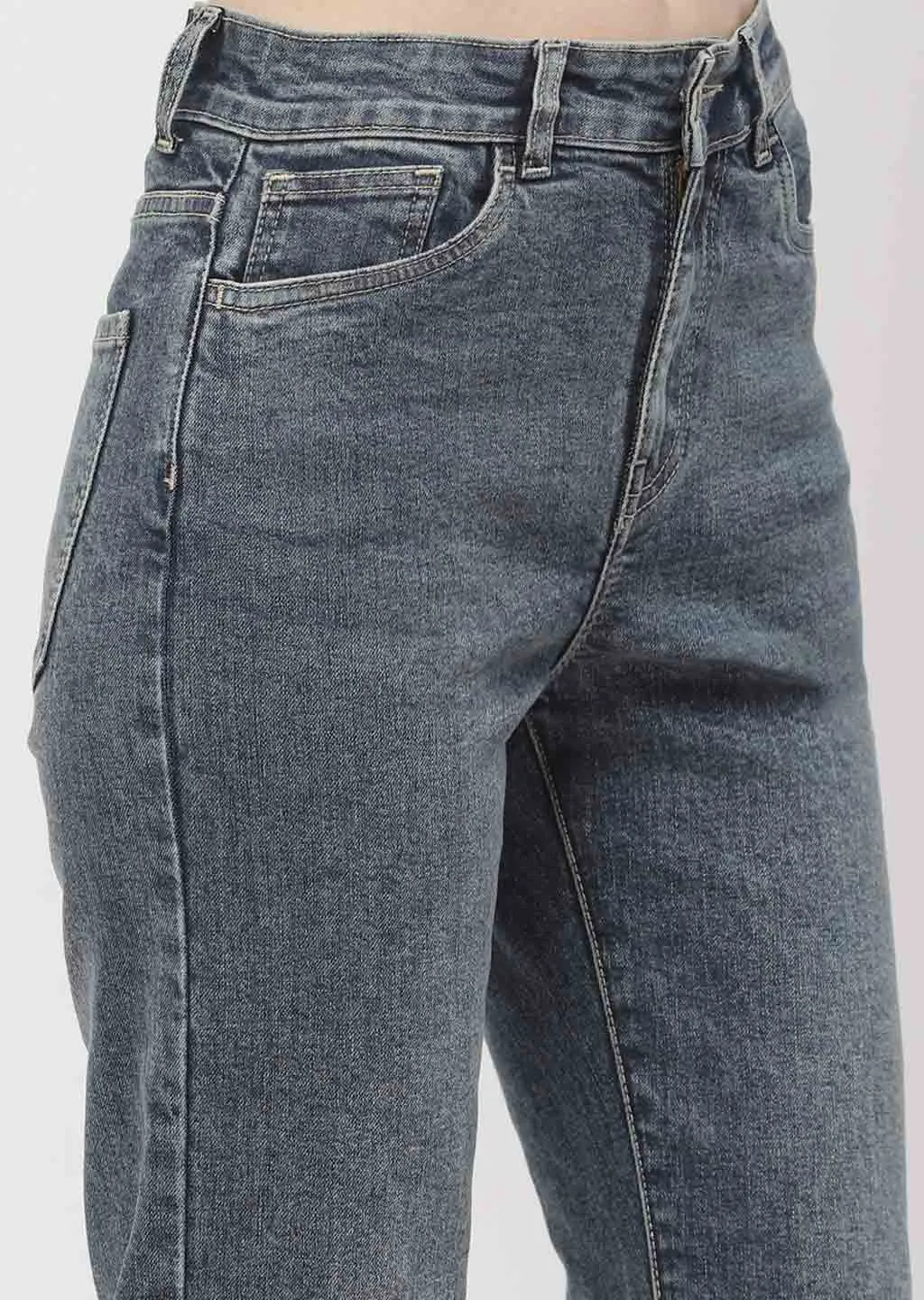 Party Look Classic Wear Spring Mood Office Wear Minimalist Madame Washed Blue Straight Fit Jeans