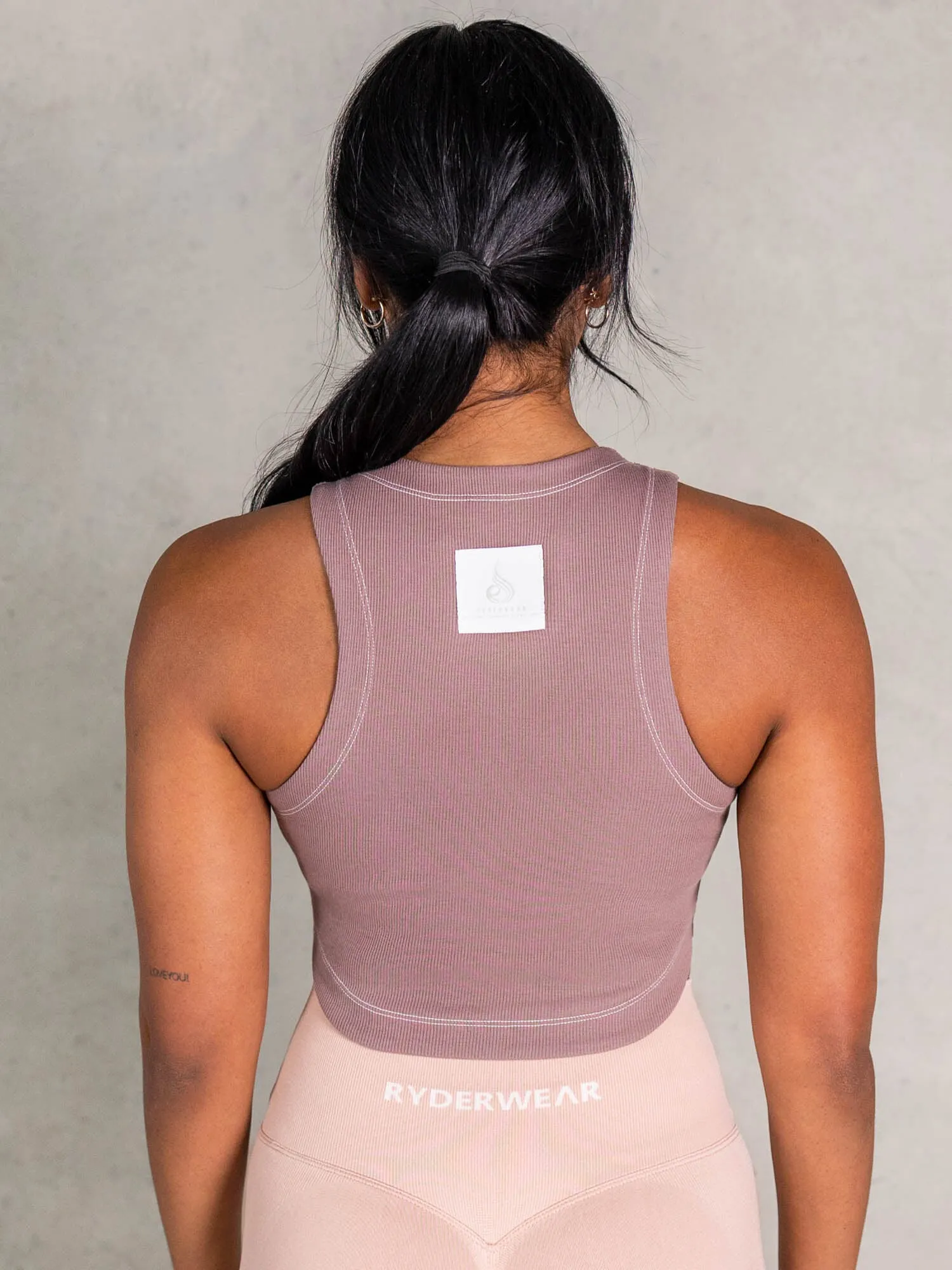 Stride Rib Tank - Almond Ergonomic Pattern Design Contrast Stitching