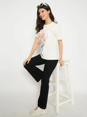 Madame Flared Fit Black Denim Jeans Casual Classic Soft Touch