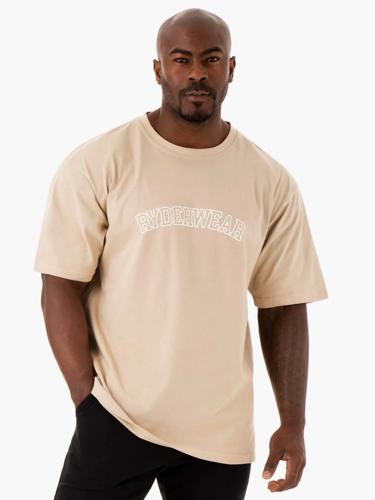 Oversized T-Shirt - tan casual top Essential Wardrobe