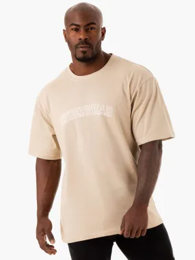 GentleWashResistance UltraLightweight Oversized T-Shirt - tan