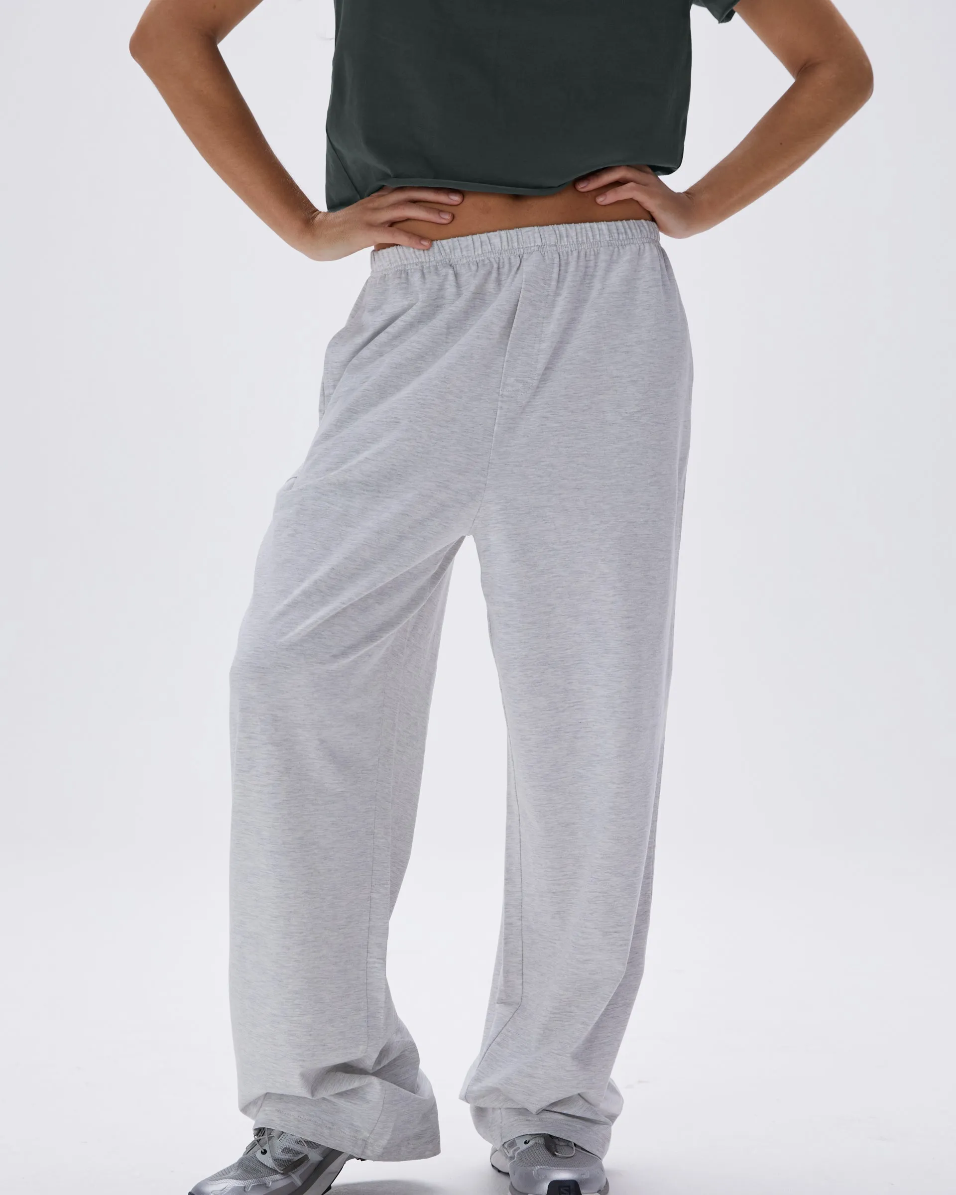 Flat Seams Modal Cotton Pants - Grey Melange