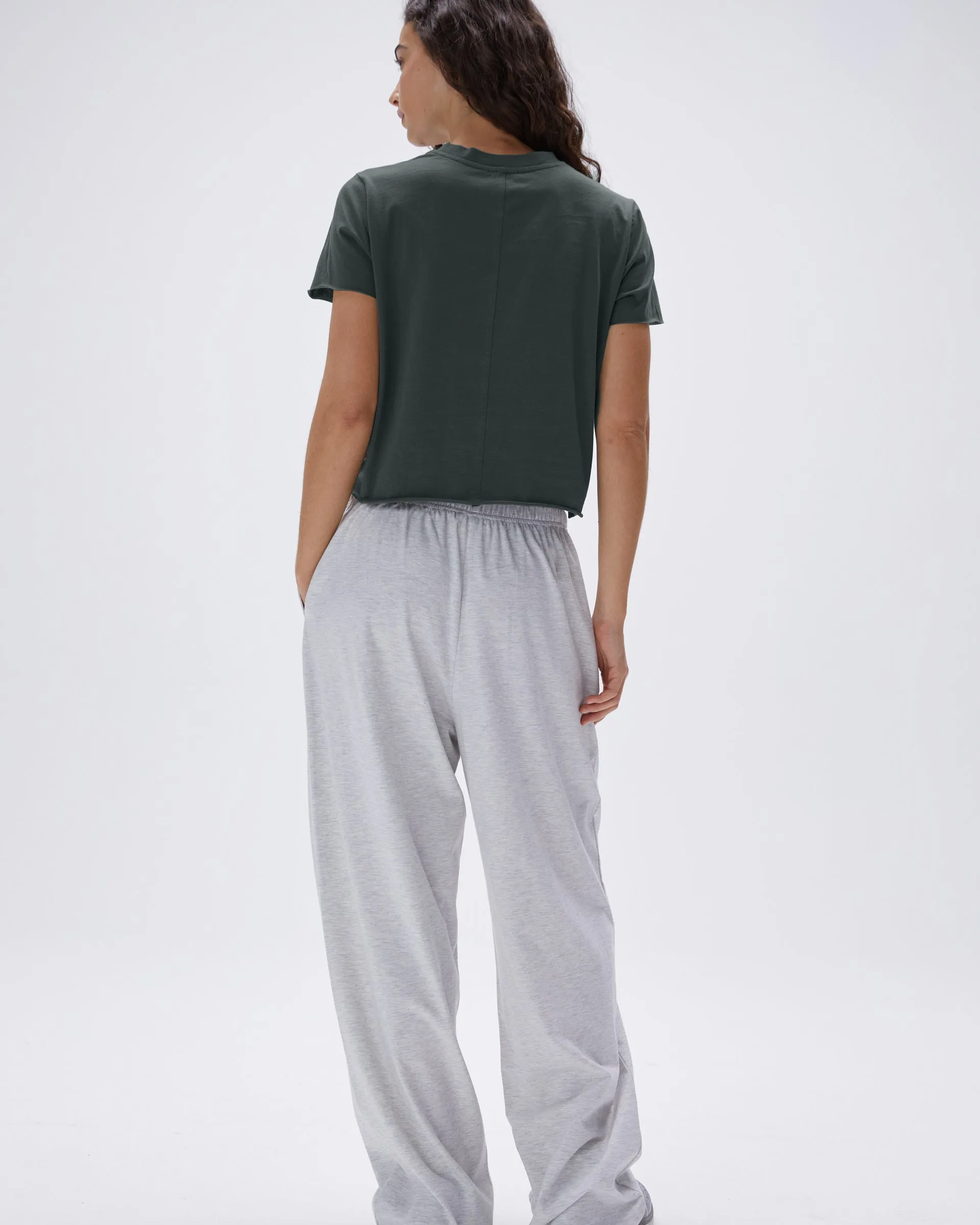 Snug Fit Non Binding Cuffs Modal Cotton Pants - Grey Melange