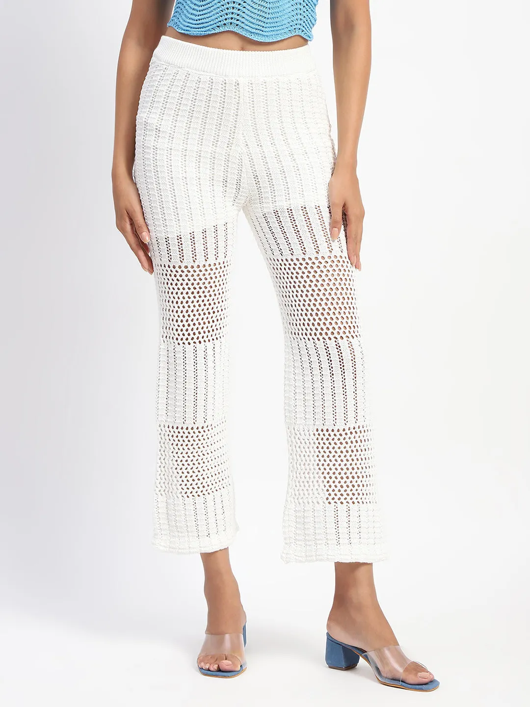 Flex Foam Inserts Madame Off-White Cotton Crochet Trouser