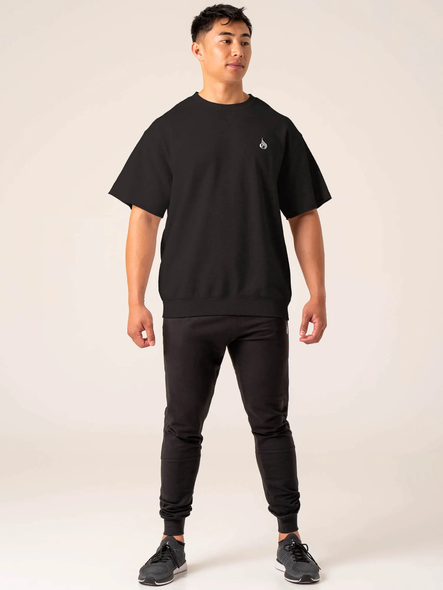 Trendy Comfort Fit Emerge Fleece T-Shirt - Faded Black