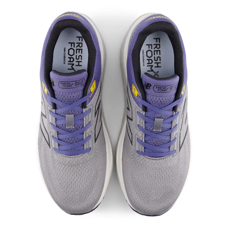 Fresh Foam X 860v14 - Slate Grey with Dream State and Ginger Lemon - Men's running in a frozen river area shoes gym floor