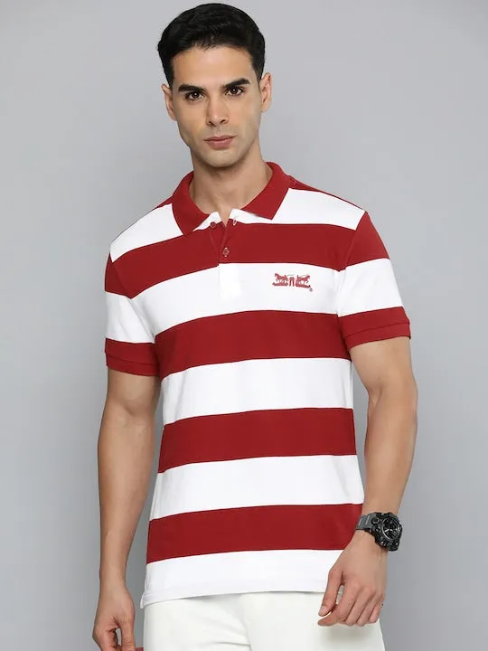 Business casual Men's Striped Polo T-shirt