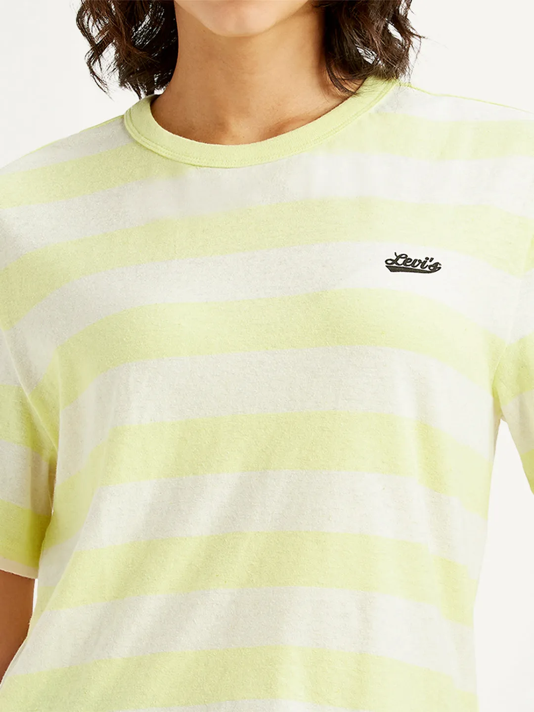 FlexibleKnit monochromatic Women's Striped Relaxed Fit T-Shirt