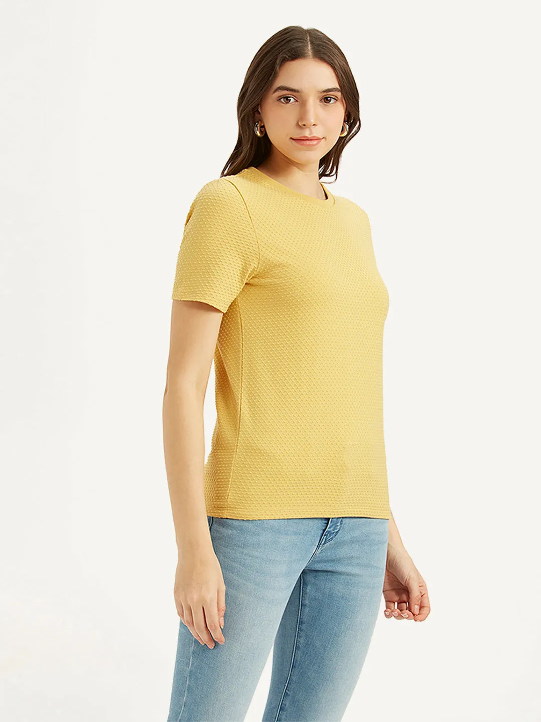 Women's Textured Slim Fit T-Shirt Functional Fashion Sporty Appeal