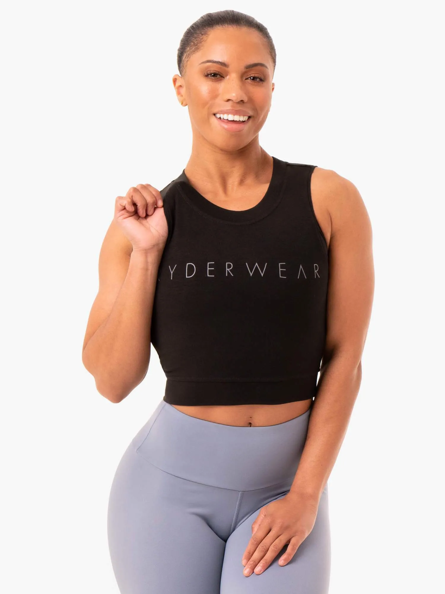 ContrastTipping Motion Crop Top - Black