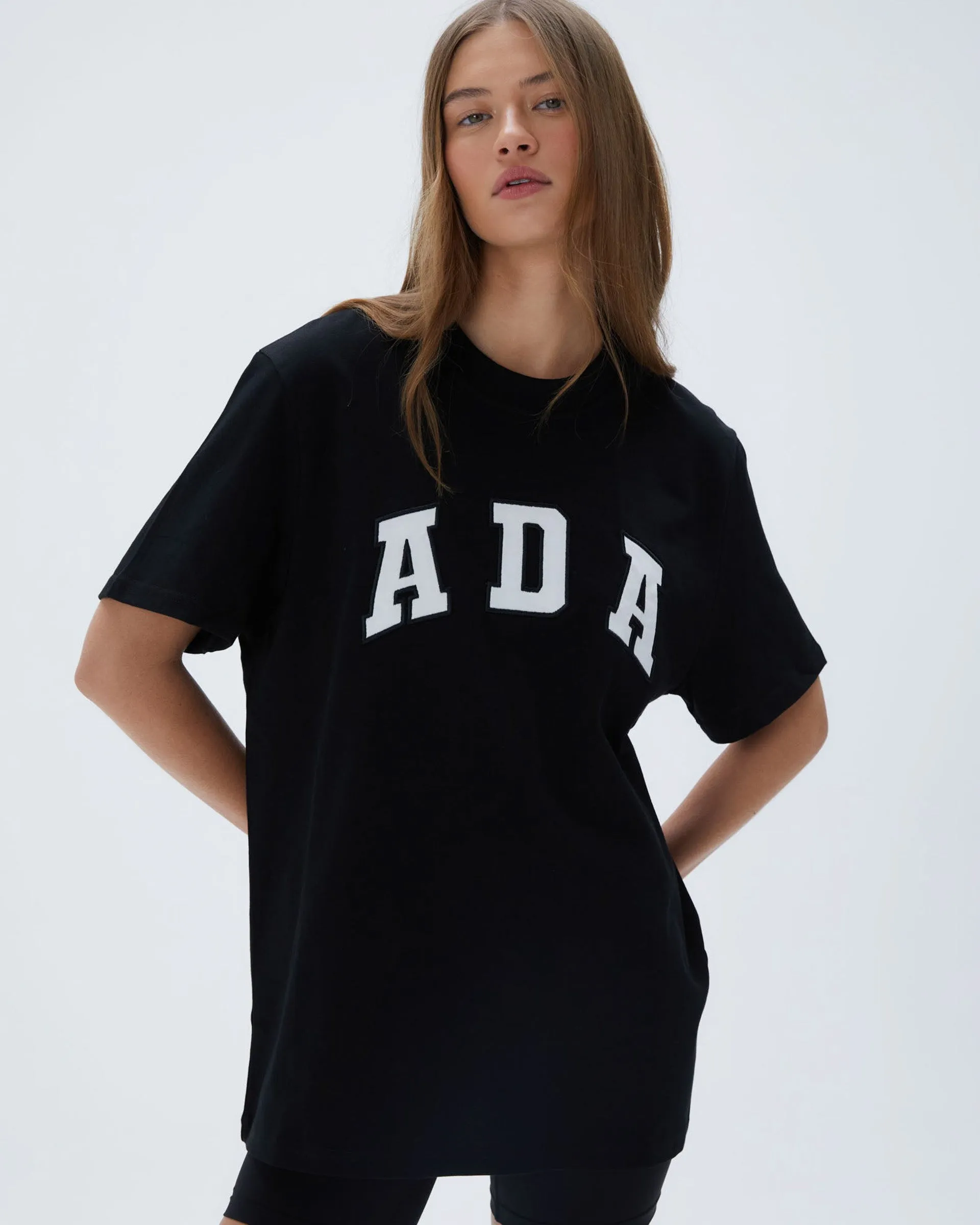 ADA Short Sleeve Oversized T-shirt - Black/White Performance Layer