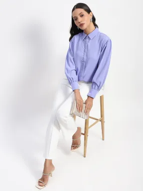 Versatile Wear Comfy Layer Madame Embellished Solid Mauve Shirt