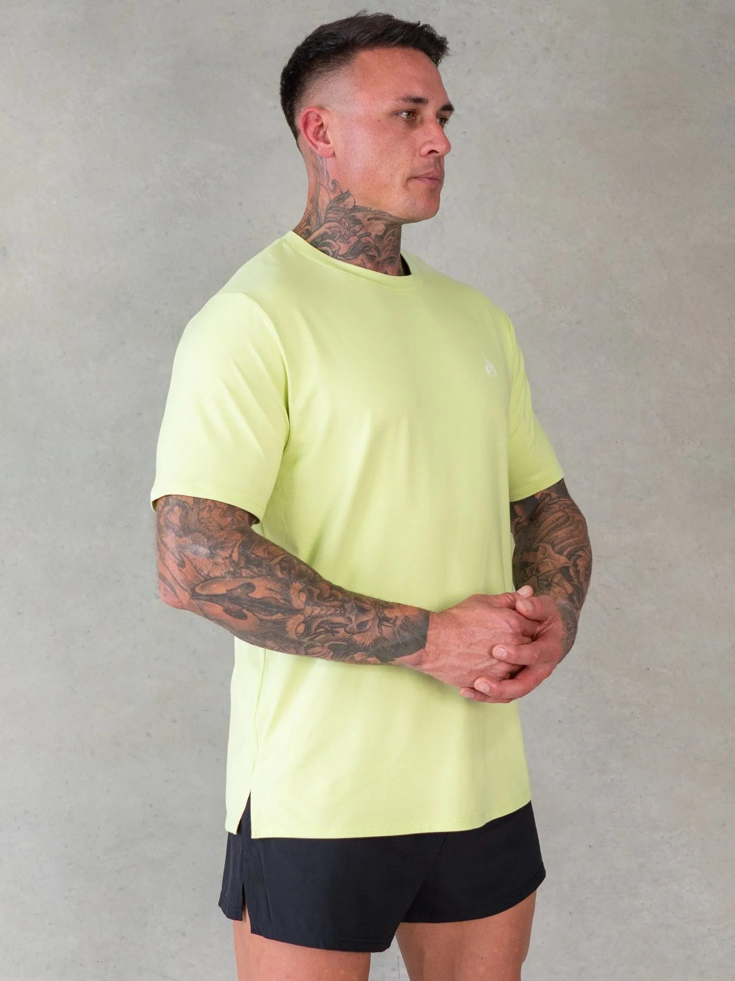 Anti-pilling Fade Resistant Print Soft Tech T-Shirt - Lime Marl