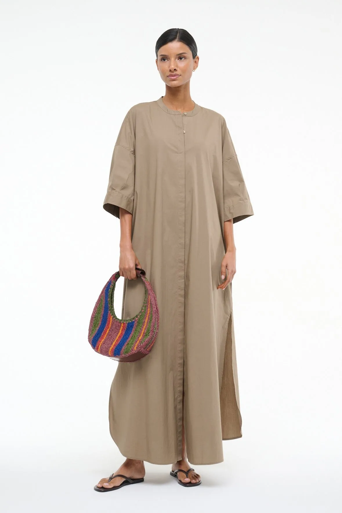 Grace Color Subtle Glow ENZO MAXI DRESS | TAUPE