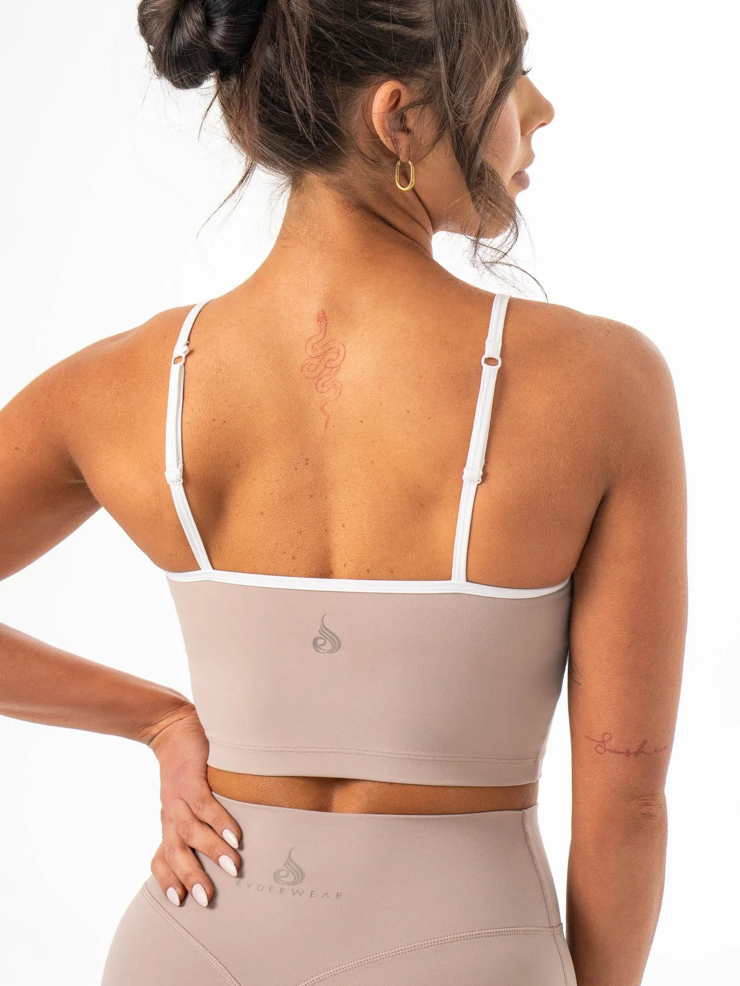 Lightweight Jacket NKD Contrast Shelf Bra Tank - Almond