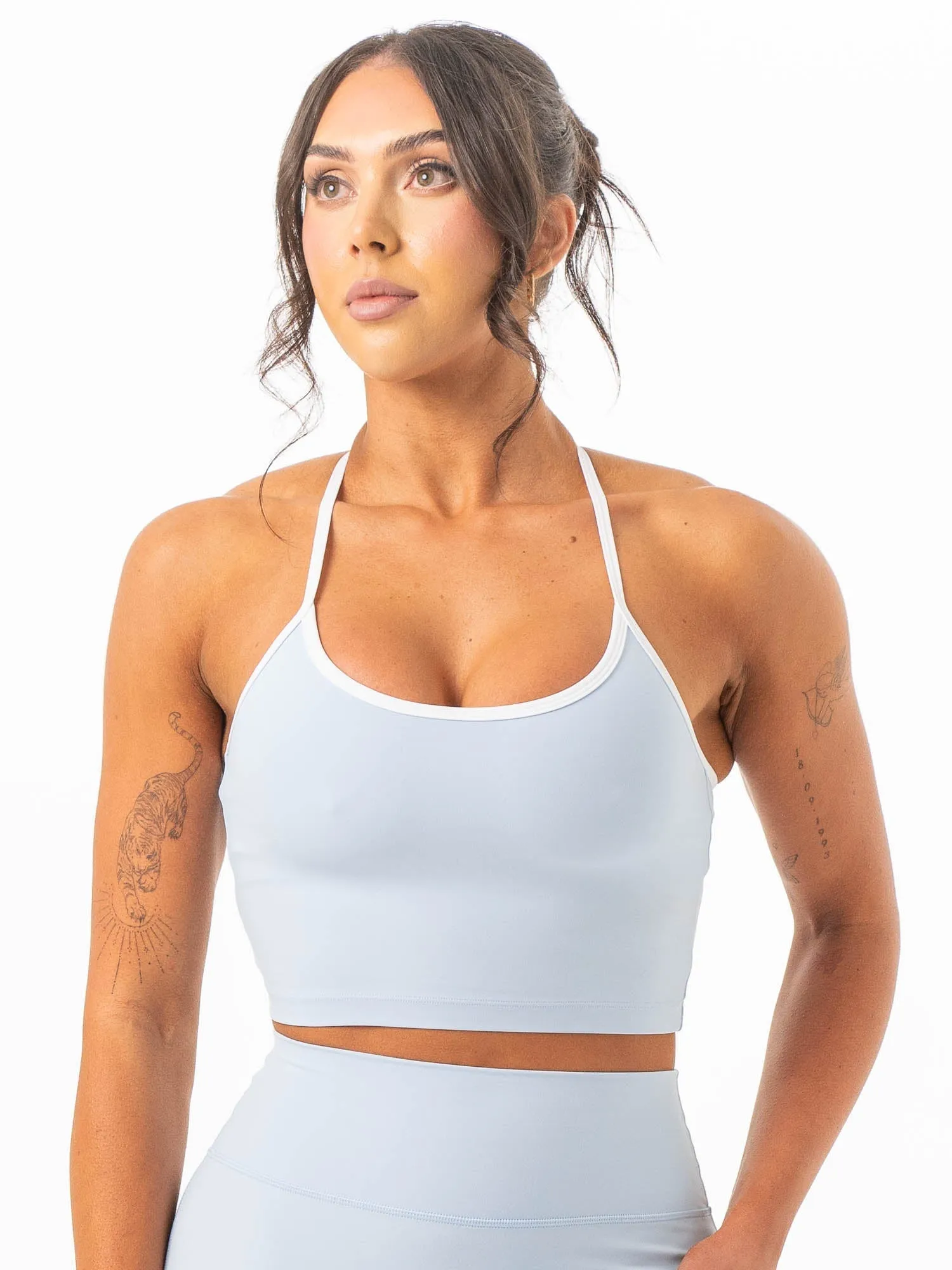 NKD Contrast Shelf Bra Tank - Sky Blue anti static coating NonScratchyLining