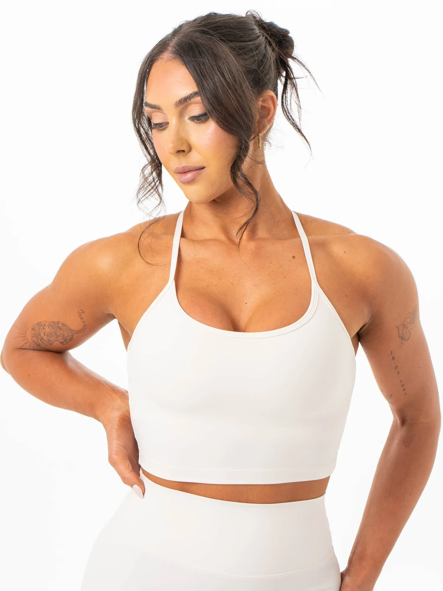 NKD Contrast Shelf Bra Tank - Vanilla High Density Weave ComfortStretchFit
