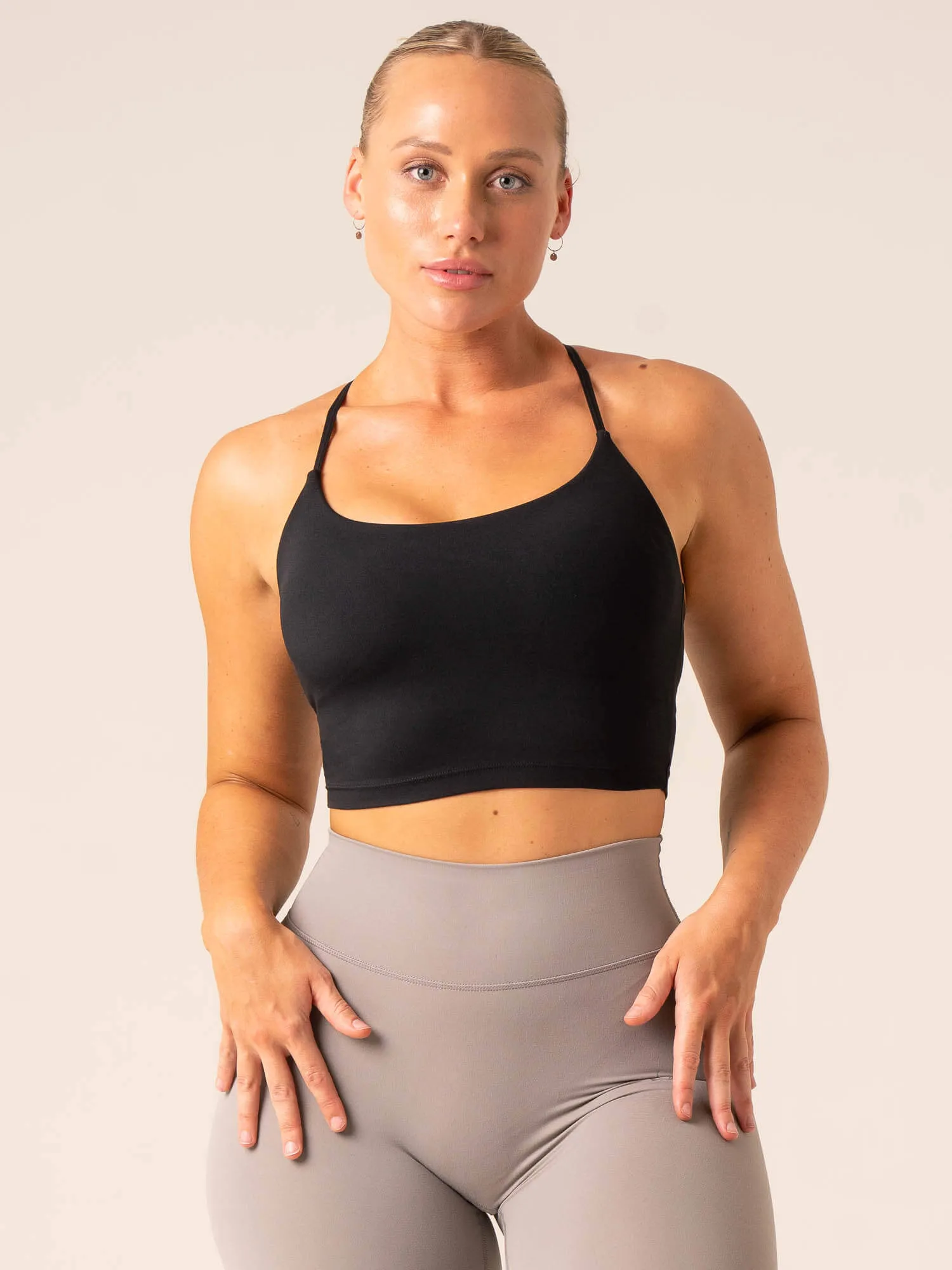 NKD Embody Tank Bra - Black Drop Shoulder Silhouette Organic Cotton Blend
